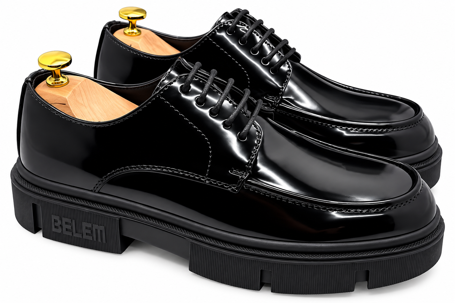 Belem 5500-1 Shoe in Black, Lace-Up Derby